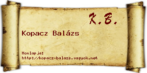 Kopacz Balázs névjegykártya